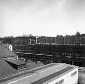 Wargöns AB. Byggnation av PM 5 1959-60. Foto och påförd text av dåvarande ritkontorschefen Ragnar Söderberg.

Bjälklag och väggar i återvinningen klara 25/4 1960.