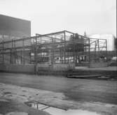 Wargöns AB. Byggnation av PM 5 1959-60. Foto och påförd text av dåvarande ritkontorschefen Ragnar Söderberg.