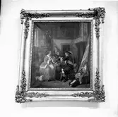 Militär spelande kort med dam  okänd mästare