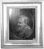 Gubbhuvud med grått skägg målat på trä  Hugues Taraval