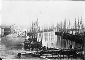 Vänersborg. Fartyg samlade  i hamnen