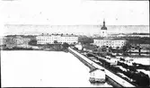Dalbobron i slutet av 1870-talet. Märk skyttepaviljongen i förgrunden.