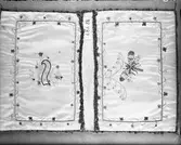 Textilsamlingen. Broderad plånbok. Vänersborgs museum