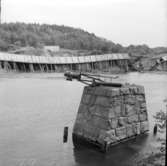 Raset vid Göta Cellulosa 7.6.1957. Båten Perle av Aalborg.