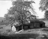 Gammal ladugård, som nu är flyttad till Gammelgården i Bengtsfors.