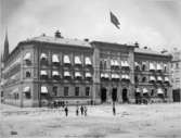 Posthuset vid Rödbotorget, Stockholm.  Foto 1896. 
Postkontoret Stockholm 1, generalpoststyrelsen och postdirektionen i
Stockholm var inrymda här åren 1875 - 1903.