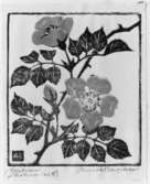 Linoleumsnitt som utgjort förlaga till frimärket 