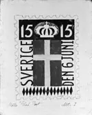 Originalteckning till frimärket 