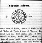 Nordals härads sigill år 1600.