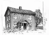 Långelanda bondgård. Teckning av Ferdinand Boberg