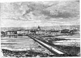 Utsikt från Vänersborg, från Dalbobron 1870.