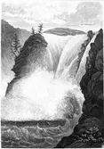 Der Toppö-fall. Stålstick. Förlaga: A F Skjöldebrand 1804  Trollhättan