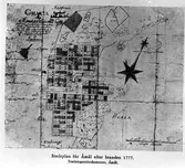 Karta: Åmål. Stadsplan efter branden 1777.