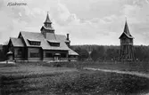Kyrkan i Huskvarna. Vykort skrivet 1912-07-08 och skickat till Göteborg.