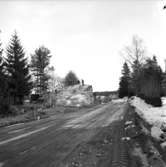 Bergsprängning vid Lekerydsvägen på 1960-talet.