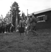 Invigning av ny scoutstuga i Stensjön den 2 oktober 1960.