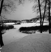 Vy över nya bron till Huskvarna den 20 februari 1970.