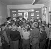 Nils Holgersson-utställning på biblioteket år 1955.