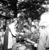 Prisutdelning från småländska uttagningen till Sverigeloppet på cykel år 1956.