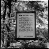 Herrljunga. Skylt vid gamla kyrkan.