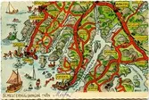 Text på vykortet: KART-KORT nr 17 DINGLE LYSEKIL
Sevärdheter: Sotenkanalen, invigd 1935 / Smögen, stort fiskeläge
Skredsvik, mycket vacker trakt / Gullmarsfjorden med omgivningar / Lysekil / Bokenäs ödekyrka.