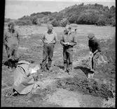 Lödöse. Utgrävning av tegelugn.