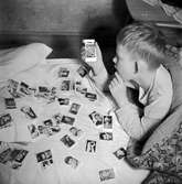 Bilder av filmstjärnor som barn samlade på var vanliga bytesobjekt på 1950-1960 talen. Tom Andersson i Huskvarna tittar igenom sin samling,