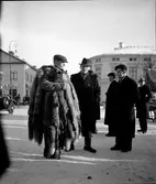 Marknadsbesök (skinn) 1936. Fotograf: E. Sörman Fotokopia finns.