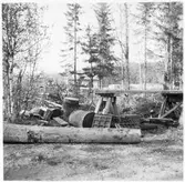 Vägstation Y4, Liden, filial Kovland. Upplag av diverse material ,