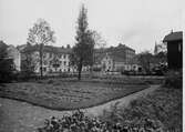 Stadsparken med fabriken Kilen med utsikt mot kvarteret Perseus år 1929.