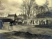 Stationsgatans utläggning i mars 1920.