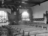 Norrby folkskola, invigning dekorerad samlingssal.