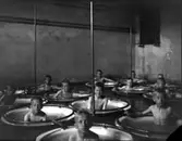 Norrby folkskolas bad, gossar i badbaljorna.