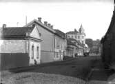 Torggatan från vester på våren med stadshäktet.