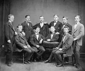 Från vänster: William Michelsen, Alf Carlsson, Alf Jonsson, Fritz Sandberg, J.F. Welin, Martin Liljeblad, Alfred Svensson, Herman Sandberg, Olaus Andersson, J.A. Andersson.