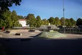 Skatepark och basketplan vid Lindome näridrottsplats. Almåsgången 7 i Lindome centrum den 4 oktober 2016.