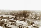 Åseda centrum från kyrktornet. Tidigt 1900tal.