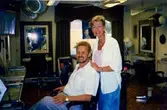 Leif och Lena Westerberg, ägare till salong Hårmarkarna på Våmmedalsvägen 10 i Kållered, cirka 1990.