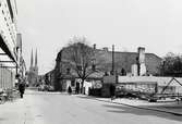 Rivning av Båtsmansbacken, 1960. Sett från Sandgärdsgatan.