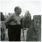 Badelunda sn, Västerås kn, Anundshög.
Röjningsarbete vid Anunudshög våren 1959.