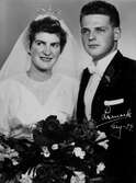 Bröllopsfoto av okänt brudpar, år 1959.