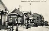 Vasagatan med telefonstationen, Åseda, ca 1905.