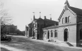 Borås Nedre Station med Central Hotellet i kvarteret Abborren (Katrineholm 4) t.v. år 1924.