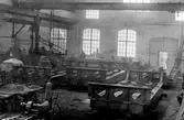 Helsvetsade järnvägsbroar under tillverkning vid Borås Mekaniska Verkstad år 1937.