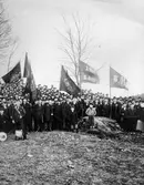 1:a majdemonstration vid seklets början, taget förmodligen vid Ryaborg eller Folkets Park.