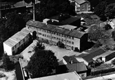 Flygfoto av garveri Axel Bodéns Handels AB i kv Klockan.