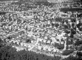 Söder i Växjö med bl a Skogsgatan, Södergatan och Bergundavägen. Man skymtar bl a Bäckaslövs skola i bakgrunden.