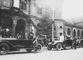 Kung Gustav V:s besök i Borås 1924. Vid Borås Nedre station (Borås Centralstation).