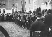 Kung Gustav V:s besök i Borås 1924. Folksamling vid Älvsborgs regementes 300-års jubileum.