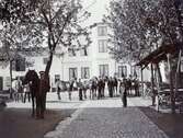 Åkeri, Växjö, kv. Blenda (?), ca 1900. 
Mannen i mitten är den s.k. 